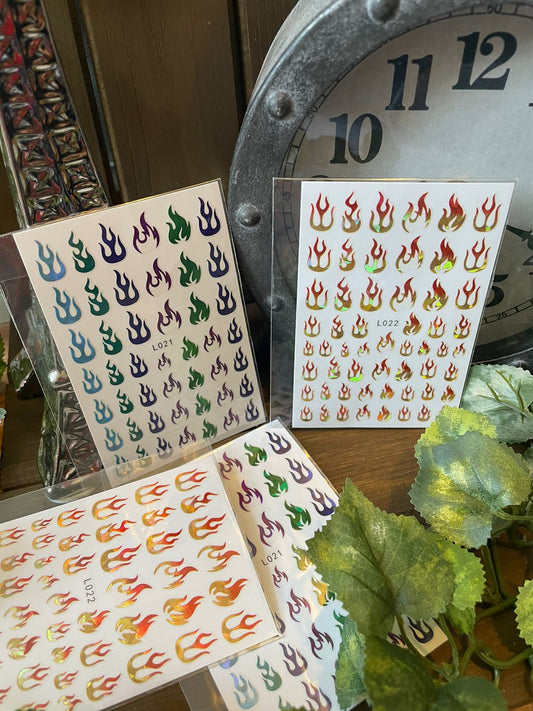 Fuego stickers para decoracion.