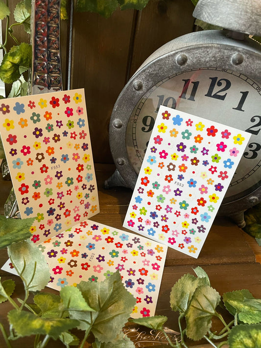 Flores stickers para decoracion.